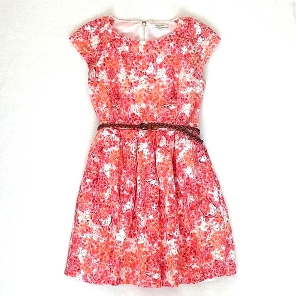 *Relisted* Madewell Women's Orange Floral Watercolor Painted Lacebloom Dress 6 - Picture 9 of 14